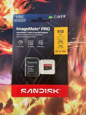 SanDisk ImageMate Pro 512GB microSDXC UHS-I Card with Adapter - New