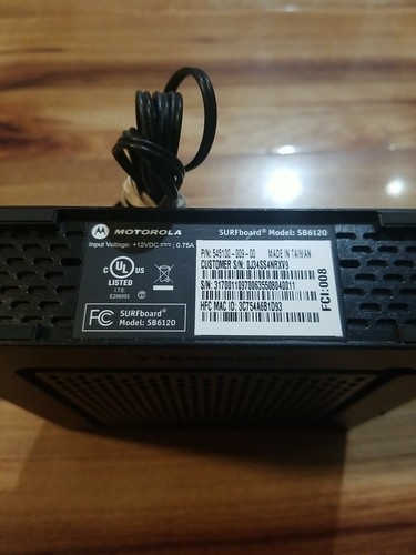 #AD) Motorola Surfboard SB6120 Docsis 3.0 Broadband Cable Modem W/ Adapter - Picture 4 of 4