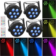 4PCS 110W 7 LED PAR Light DMX RGBW 4IN1 Stage Lighting DJ Party Wash Up Lights