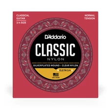 D'Addario EJ27N 3/4 Student NylonFractional Classic Guitar Strings-NormalTension
