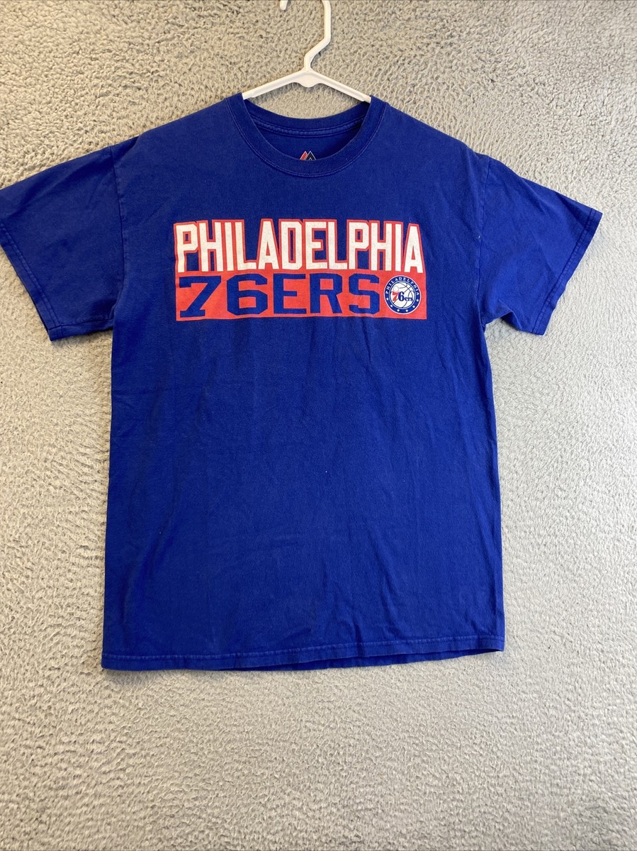 Majestic t shirt Blue Graphic Philadelphia 76ers Short