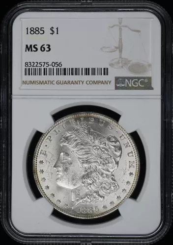1885 Morgan Dollar S$1 NGC MS63