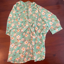 Blue Floral Sheer Cardigan Womens Large