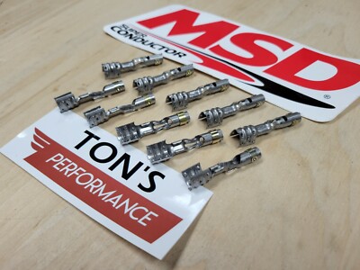 MSD 34605-10 Spark Plug Wire Terminal Set Straight Double Crimp