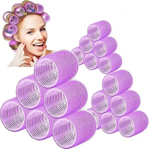 28pcs Hair Roller Set 18pcs Plastic Self Grip Curlers 3 Sizes & 10 Metal Clips