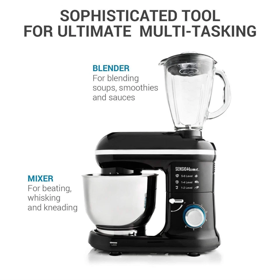 Sensio Home 2-in-1 Food Processor Blender & Stand Mixer - 1300W - EU & UK Plug - Image 3 of 4