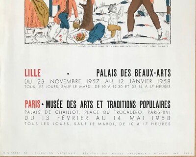 Affiche D'art 'L'image De Lille' Mourlot 1958 - Lithographie Vintage, Thème Personnage, Fabriquée En France