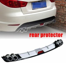 Universal Silver Rear Bumper Lip Diffuser Splitter Shark Fin Style Protector