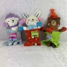 Fireside Pals Plush Fox, Rabbit and Bear Swaddle 10" Stuffed Animal Toy