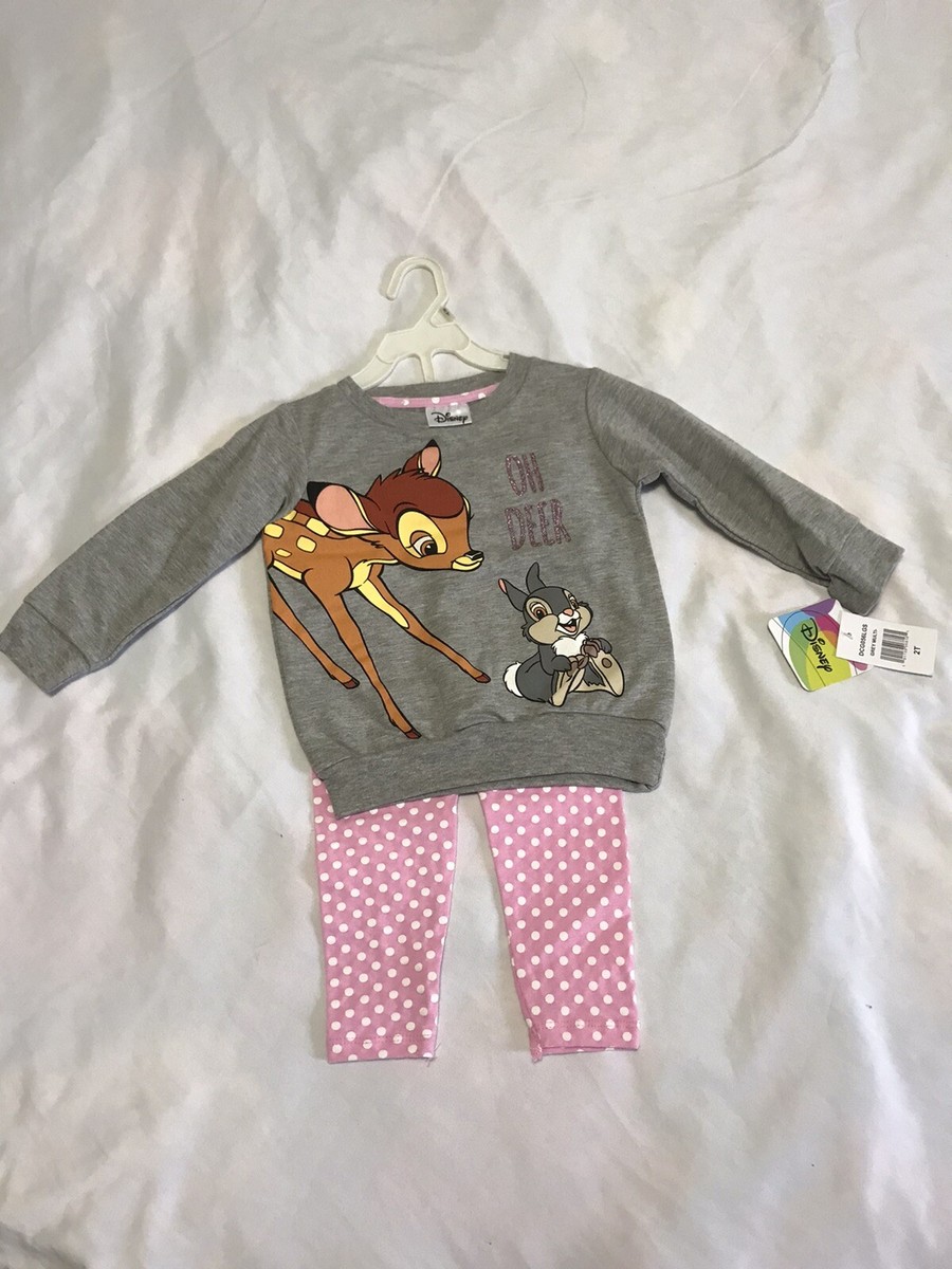 Disney Bambi 2 PC Set, Style# DCG056LGS, Grey Multi, Size 2T