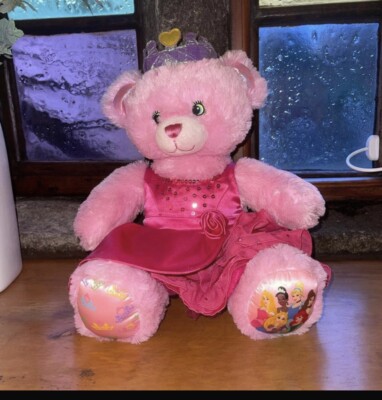 Build a Bear rosa Disney Prinzessin Bär mit Krone Stofftier Plüsch 17 Zoll