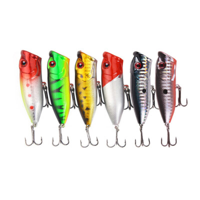6 PCS/Set Fishing Lures Popper Baits Crankbaits Plastic Swimbait Wobbler Tackle