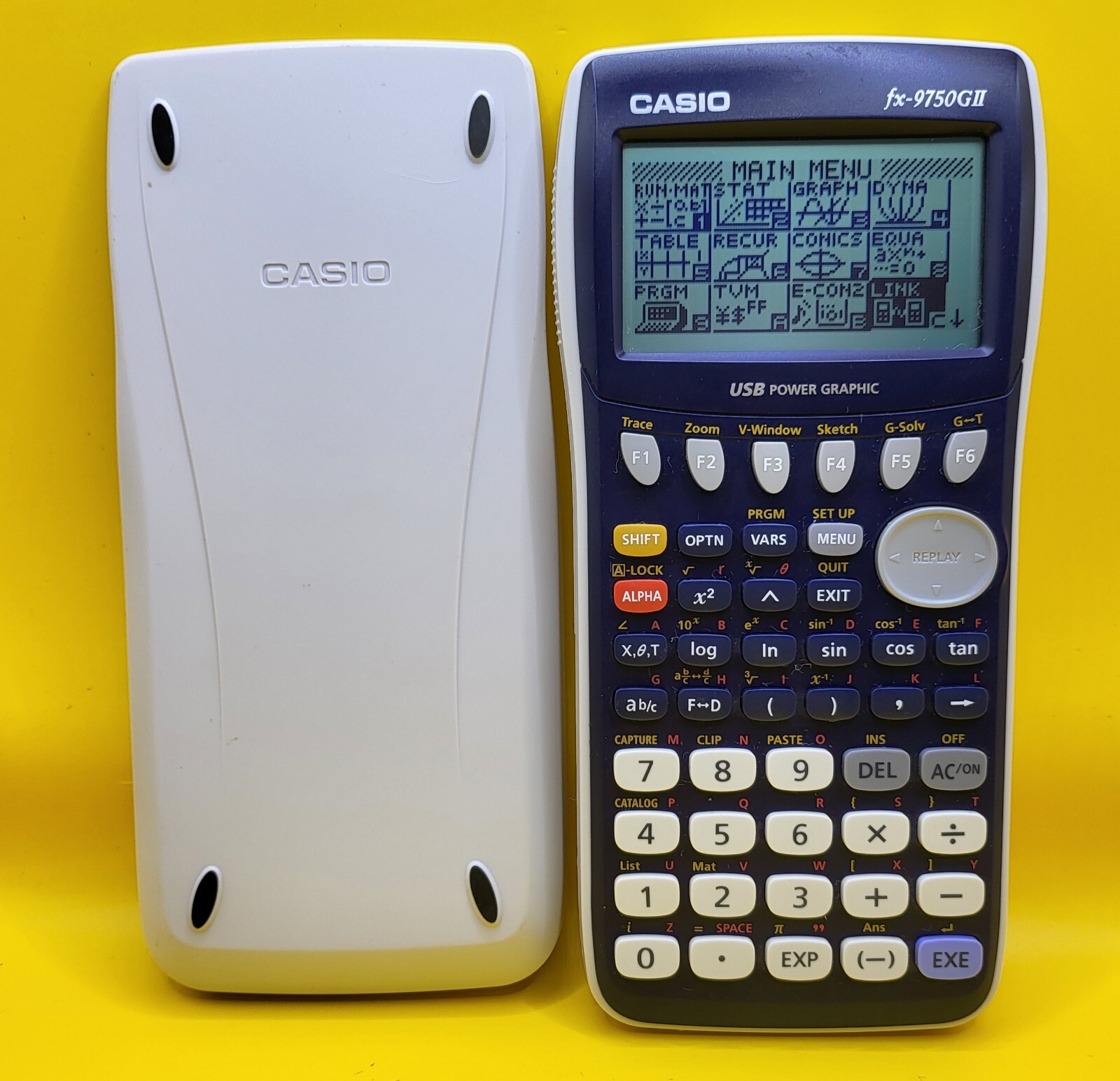 Casio Calculator FX-9750GII Scientific Graphing Blue w Cover  Clean & Working-image