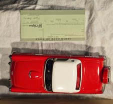 50's Fifties Tin Friction Car Ford 1956 Red Thunderbird Hard Top Original Box
