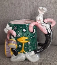 VTG 1994 FITZ and FLOYD "The Wild Hares" Rock & Roll Bunnies Mug  5.5"H x 5.5"W