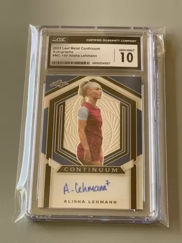 2023 Leaf Continuum ALISHA LEHMANN Soccer Card # Signed CGC 10 Autograph 10 AUTO