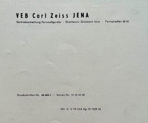 DDR Broschüre Prospekt CARL ZEISS JENA 1956 Zahnrad Prüfgerät ( F21850 - Bild 12 von 12