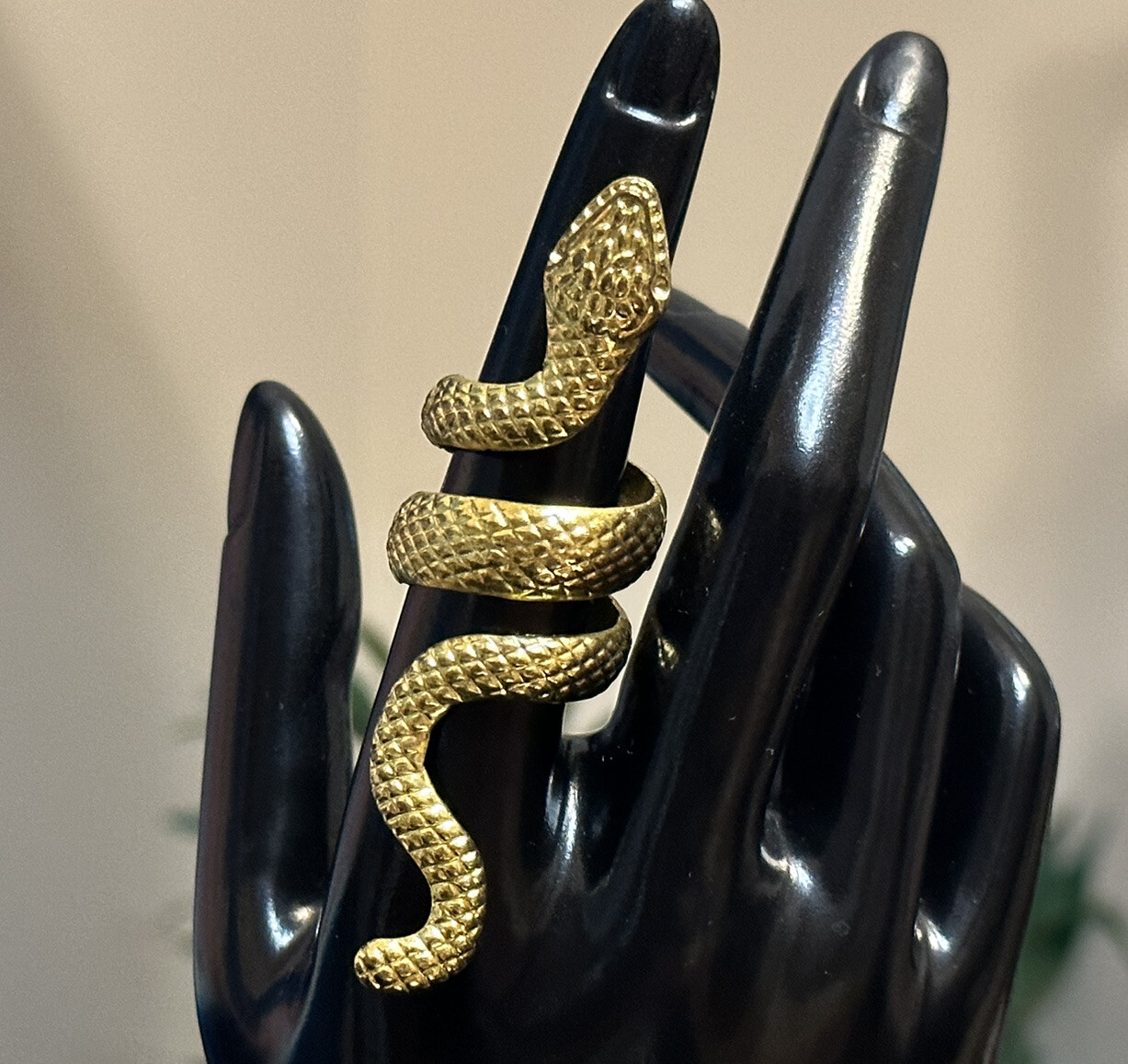 Snake Ring Wrap Around Serpent Loop Viper Gold To… - image 9