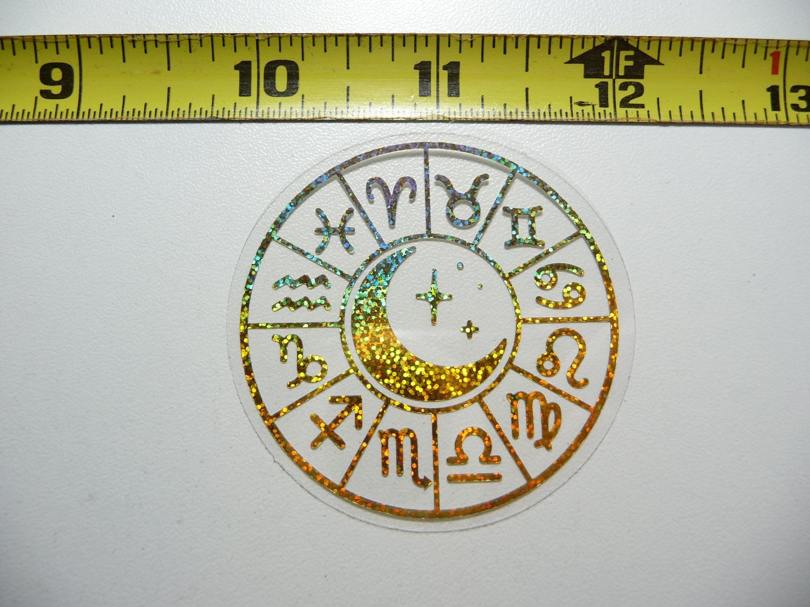HOLOGRAPHIC ZODIAC SYMBOLS WHEEL STICKER DECAL HOROSCOPE SIGN BIRTH MONTH