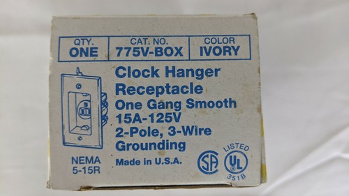 *NIB* Eagle 15 Amp ivory clock receptacle - Picture 3 of 4