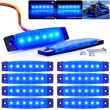 10x 3.8inch Led Side Marker Lights 12-24v Blue For Semi Truck Trailer Rv Van
