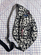 KAVU Rope Sling Pack with Adjustable Rope Shoulder Strap Ink Blot Pocket EUC