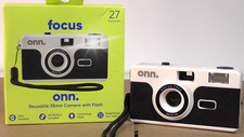 ONN. FOCUS REUSABLE 35MM CAMERA w/FLASH/BATTERY/FILM -All Ready-Brand new in box