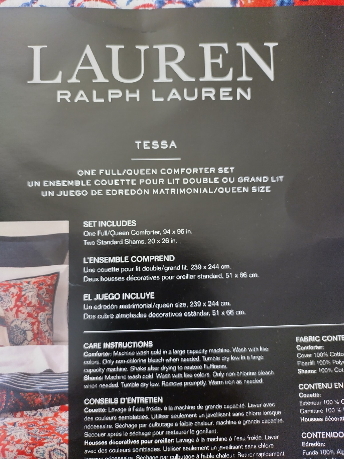 Lauren Ralph Lauren TESSA FLORAL Full/Queen Comforter & 2 Sham Set 420 NWT eBay