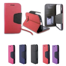 Folio Credit Card ID Holder Wallet Case For Straight Talk Samsung Galaxy Sky J3 