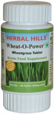 Herbal Hills Wheat-O-Power, Wheatgrass Tablet 500mg - 120 Tablets LONG EXPIRY