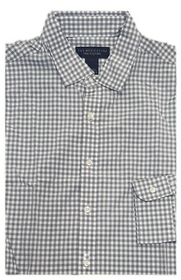 The Mens Store Grey Gingham Slim Fit Button  L/Hunter Grey.