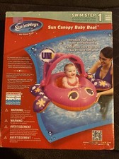 SwimWays - Sun Canopy Baby Boat PINK Ages: 9-24 Months Inflatable NEW