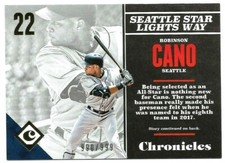 Robinson Cano 2017 Panini Chronicles GOLD Parallel #99 /999 Seattle Mariners #ed