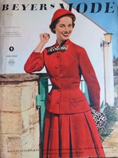 altes Modeheft Beyers  Mode v. 1955 + Schnittmuster, schicke Mäntel + Kostüme