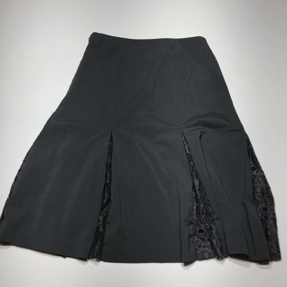Falda Mossimo para mujer talla 2 gris hasta la rodilla cremallera lateral swing encaje interior pliegues Foto 3 de 4