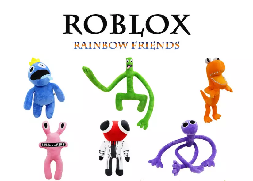 Rainbow Friends Peluche,Roblox Rainbow Friends Peluche Jouet en Peluche  Doux d'halloween Thanksgiving No?l Stuffed Toy Cadeau de Poup¿¿e en Peluche  Animale pour Enfants et Fans de Jeux(4 pi¿¿ces)