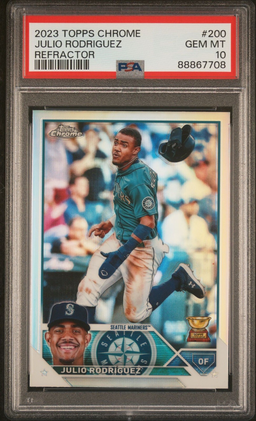 2023 Topps Chrome Julio Rodriguez Rookie Cup REFRACTOR #200 PSA 10 GEM