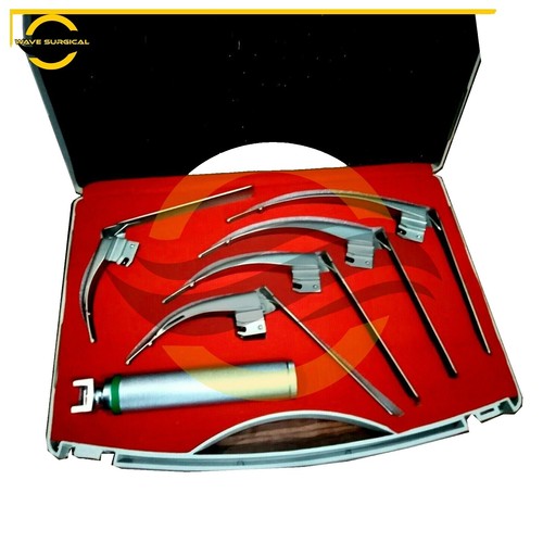 Digital Laryngoscope Premium Fiber Optic Mac Miller Laryngoscope Set - LED Light, White, Set Of 12 CYNAMED Medical Scope - Foto 6