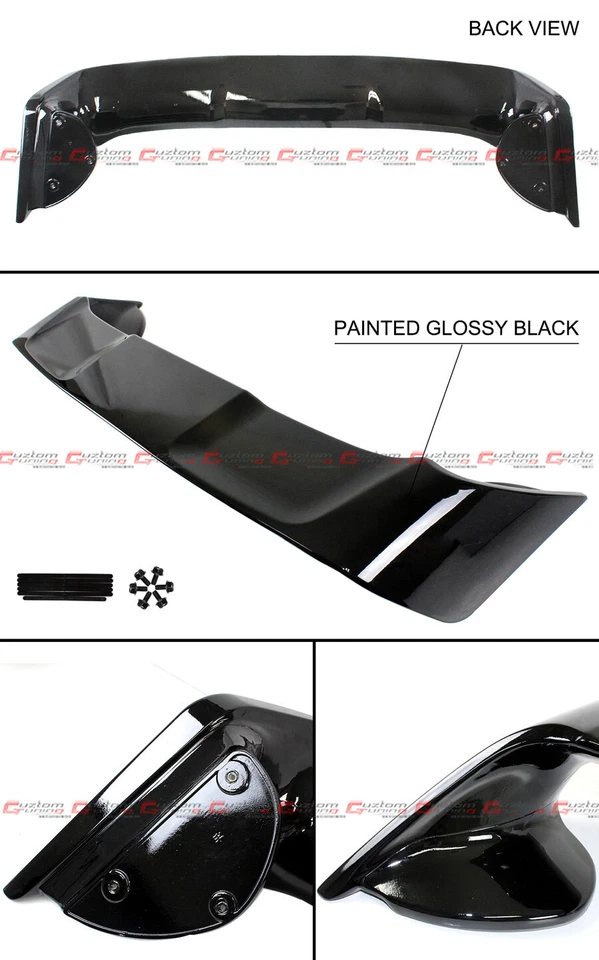 For 2008-17 Mitsubishi Lancer EVO 10 X Style Painted Blk Rear Trunk Spoiler Wing - Image 3 of 4