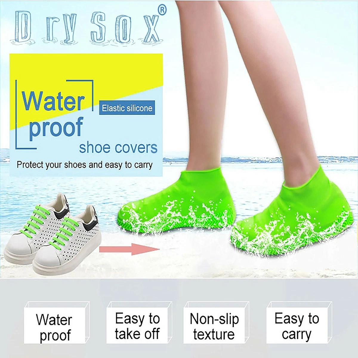 Silicone Shoe Covers Reusable Waterproof and Slip Resistant