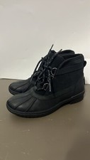 UGG Greda Duck Boots Leather Upper Wool Blend Waterproof Black Size 5.5M