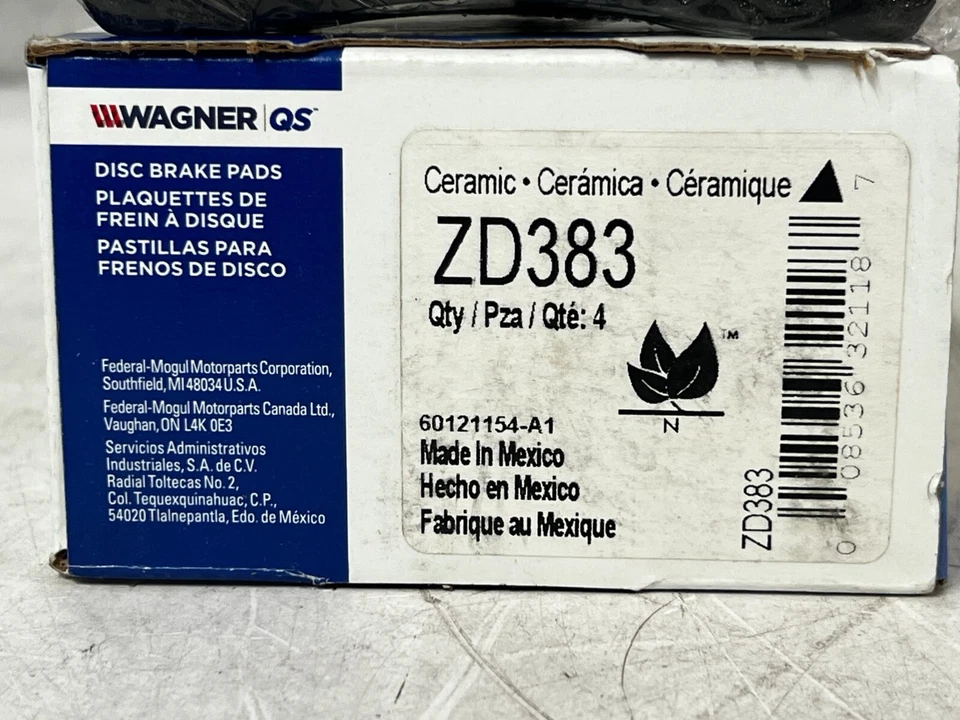 Juego de pastillas de freno de disco traseras de cerámica Wagner QuickStop 95-12 Mitsubishi Eclipse ZD383 Foto 3 de 4