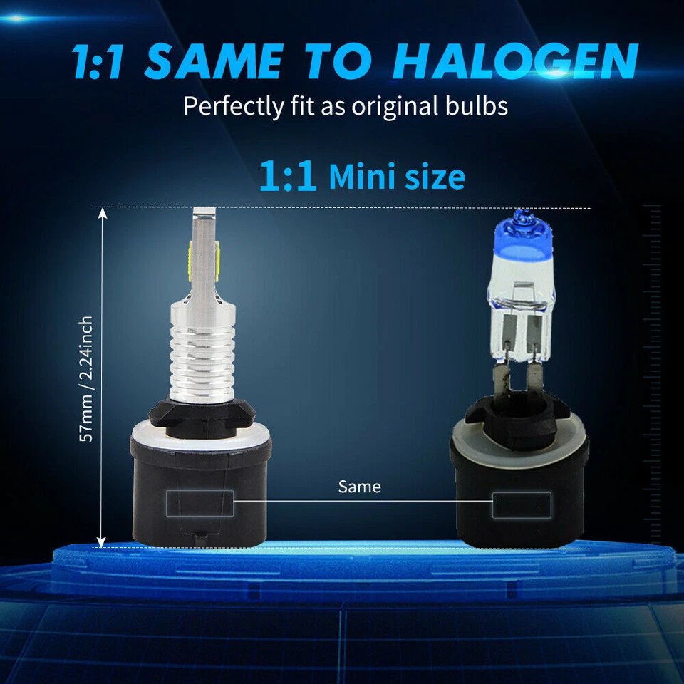 2x h27w/1 led fog light bulbs white 100w for hyundai ix35 2010-2013 lm el elh - Image 2 of 4