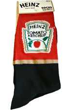 Crazy Socks Men Heinz Ketchup Crew Sock Novelty Funny Food Multicolor 6-12 new