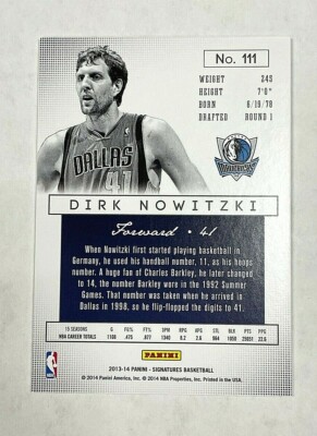 Dirk Nowitzki 2013-14 Panini Signatures Green #111 Dallas 