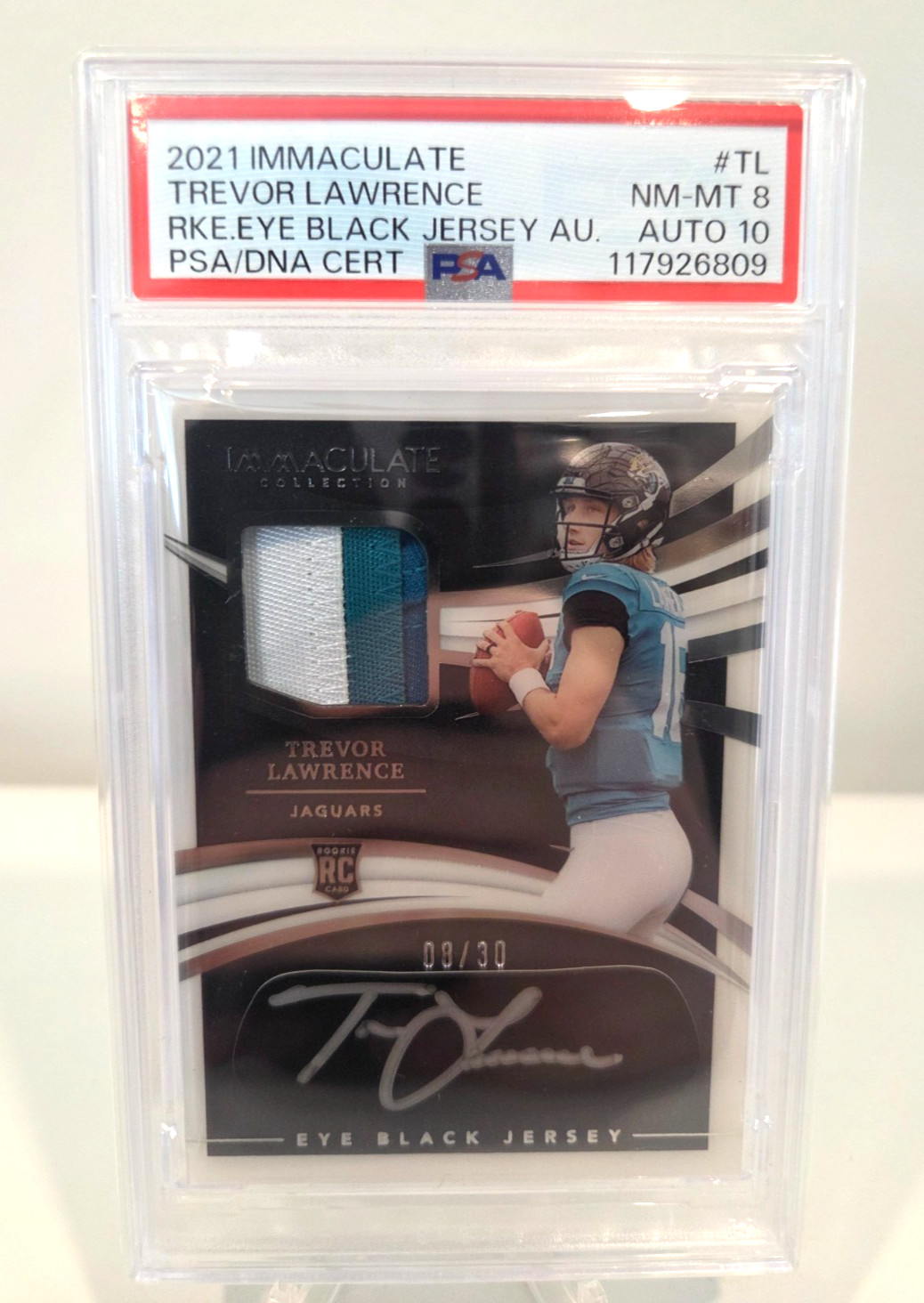 2021 Immaculate - Trevor Lawrence - ROOKIE EYE BLACK JERSEY AUTO #'D /30