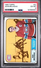 1968 Topps JEAN BELIVEAU #61 Hockey Card EX-MT PSA 6 HOF Montreal Canadiens