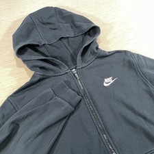 Nike Kids Black Zip Hoodie Size XL Fleece Sweatshirt Swoosh Logo