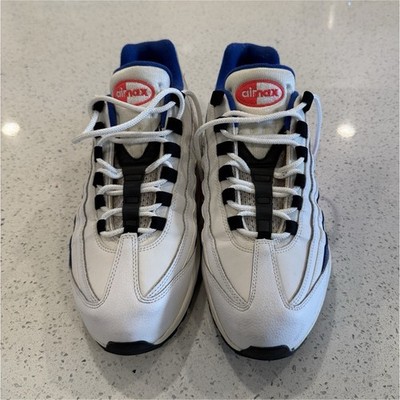 Nike Air Max 95 Low Top Leather Sneakers White/Blue/Red/Black