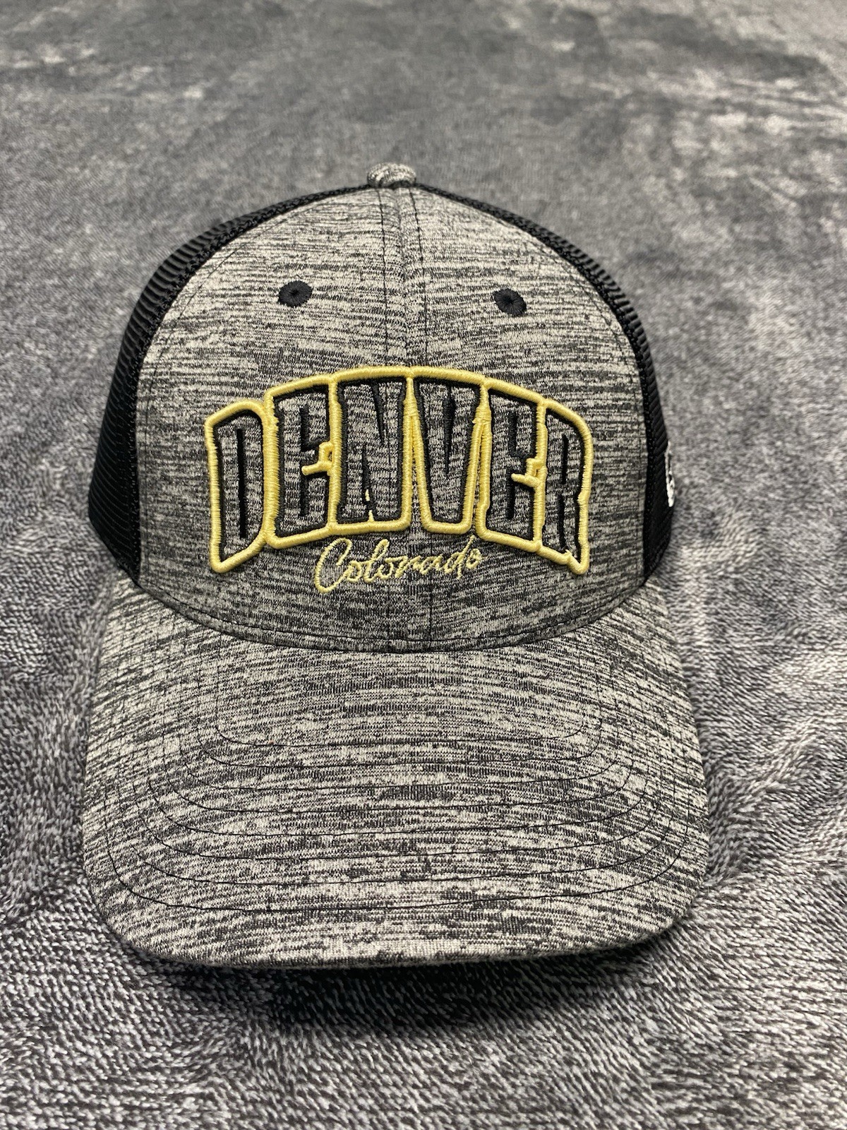 Denver Colorado Trucker Hat The Game Flexfit L/XL Gray Black Mesh Snapback Cap